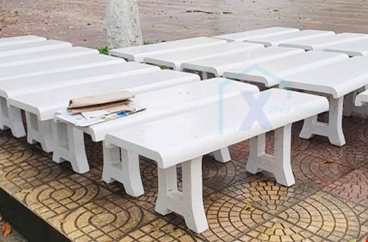Ghế Đá Không Tựa Trắng