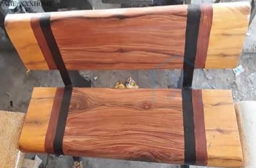 Ghế Đá Sơn Màu Kiểu Gỗ
