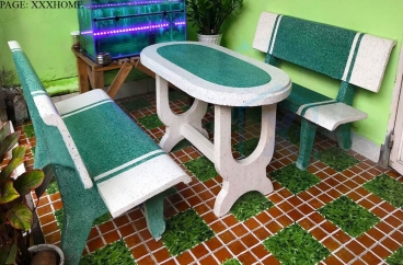 Bộ Ghế Đá Mặt Bàn Ovan