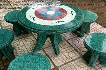 Bộ 5 Ghế Đôn Xanh Ngọc