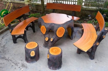 Bộ bàn ghế đá giả gỗ C2
