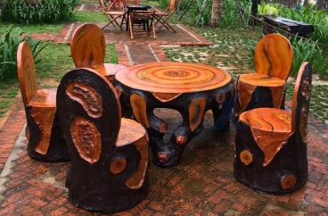 Bộ bàn ghế đá giả gỗ M3