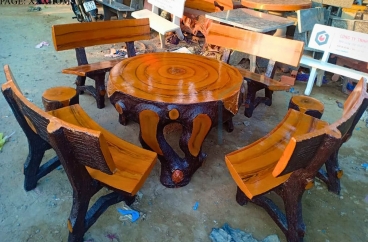 Bộ bàn ghế đá giả gỗ C20