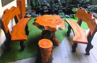 Bộ bàn ghế đá giả gỗ C14