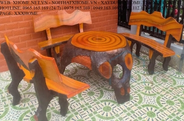 Bộ Bàn Ghế Đá Giả Gỗ C9