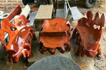 Bộ bàn ghế đá giả gỗ C10