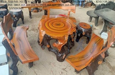 Bộ bàn ghế đá giả gỗ M4
