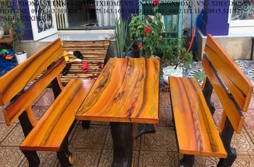 Bộ ghế đá giả gỗ thẳng T4