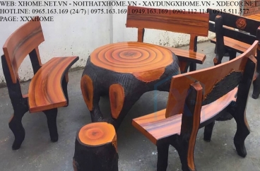 Bàn Ghế Đá Giả Gỗ Đẹp Hà Nội