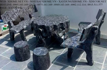 Bàn Ghế Sơn Giả Đá Xanh Ngọc Bích