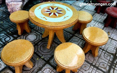  Bộ Bàn Tròn Ghế Đôn Vàng Trắng