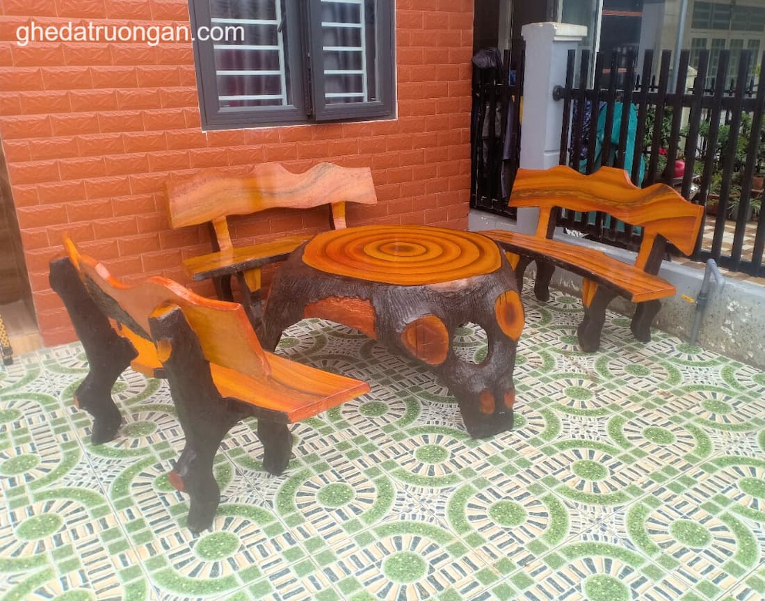  Bộ bàn ghế đá giả gỗ C3