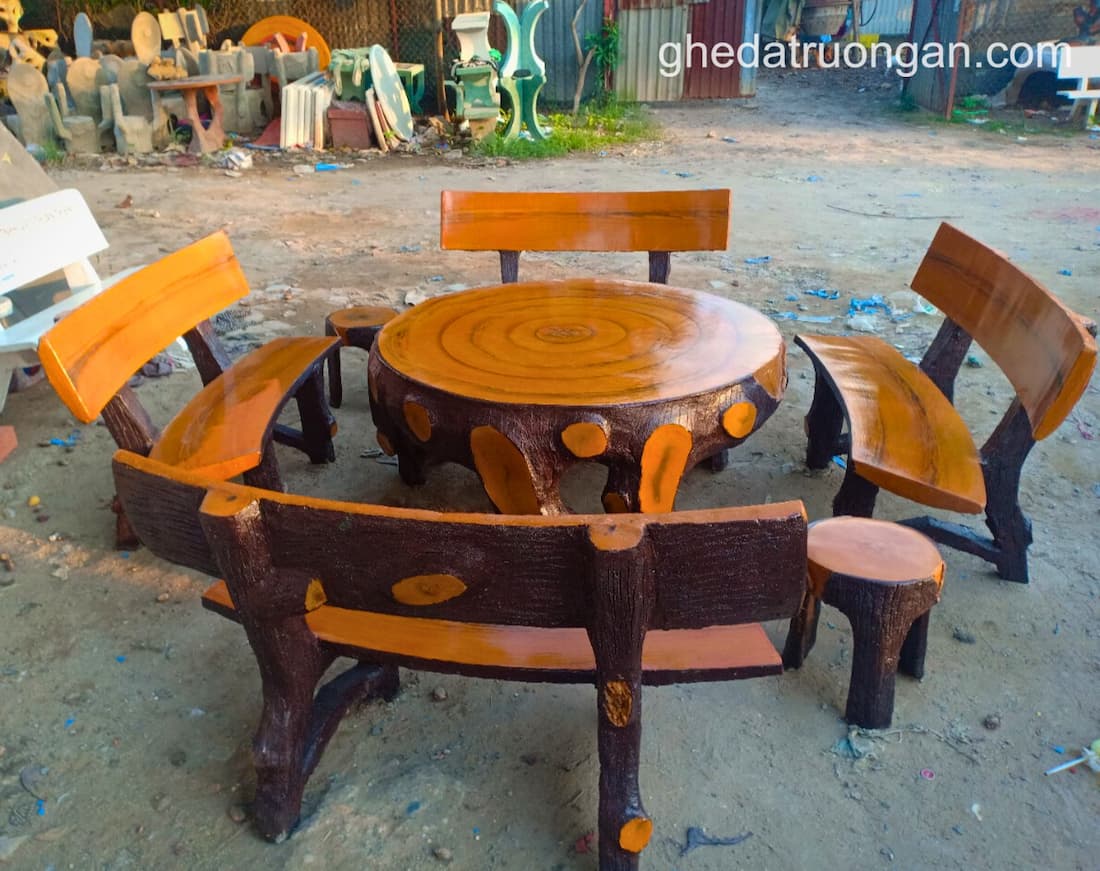  Bộ bàn ghế đá giả gỗ C12